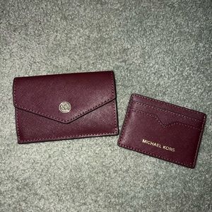 Michael Kors Card Holder and Small Wallet Set